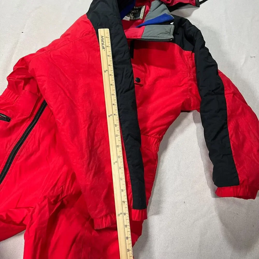 Vintage Ossi Skiwear One Piece Ski Suit Boys Sz XL Snow Suit Snowboard Retro